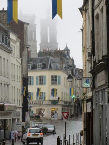 Laon in the morning rain