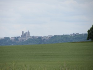 A distant view of Laon cathedral