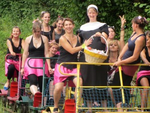 A bride to be on a railvelo