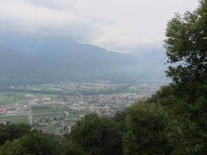 the valley below
