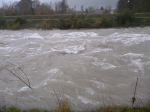 dramatic turbulence of the river